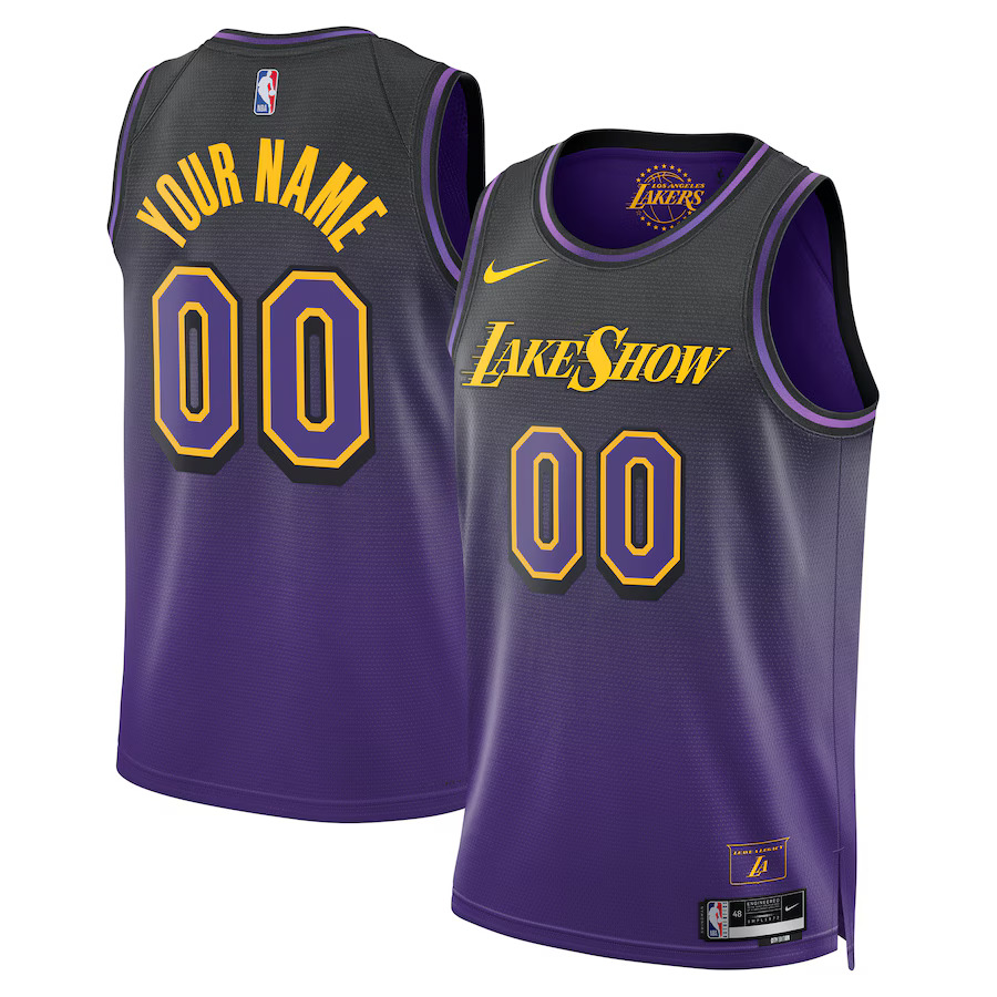 Men Los Angeles Lakers Nike Purple City Edition 2024-25 Custom Swingman NBA Jersey